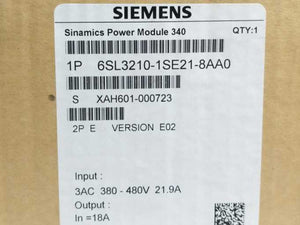 Siemens 6SL3210-1SE21-8AA0 Sinamics Converter Power Module