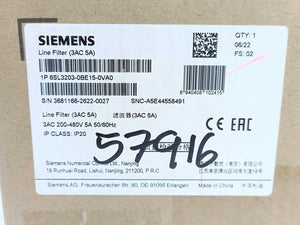 Siemens 6SL3203-0BE15-0VA0 SINAMICS V Series EMC Filter, 5A, 480 V