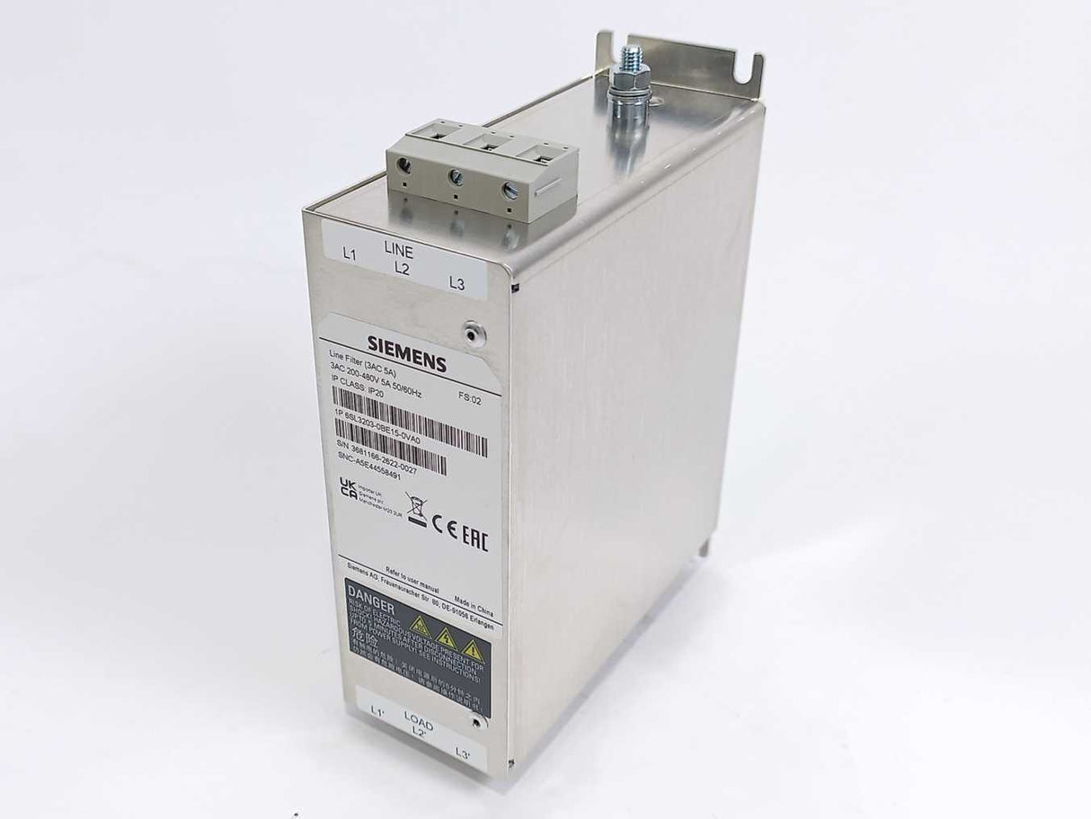 Siemens 6SL3203-0BE15-0VA0 SINAMICS V Series EMC Filter, 5A, 480 V
