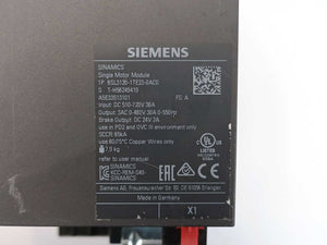 Siemens 6SL3120-1TE23-0AC0 Simamics Single Motor Module 30A