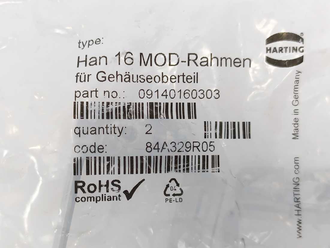 Harting 09140160303 Han 16 MOD Frame for Module 4 Pcs. Batch