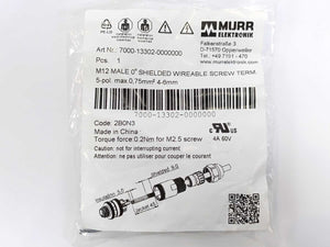 MURR Elektronik 7000-13302-0000000 M12 Male 0° A-cod. Screw Terminal