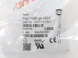 Harting 19300161521 Han 16B-gs-M25 Enclosure for Connectors