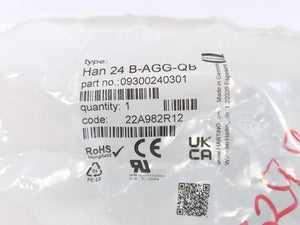 Harting 09300240301 HAN 24 B-AGG-QB Bulkhead Power Connector