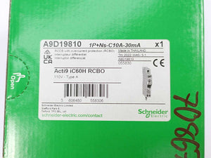 Schneider Electric A9D19810 Acti9 iC60H RCBO Earth Leakage Circuit Breaker