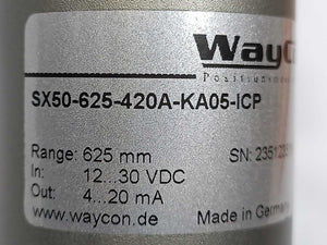WayCon SX50-625-420A-KA05-ICP Draw Wire Sensor w/ Cable