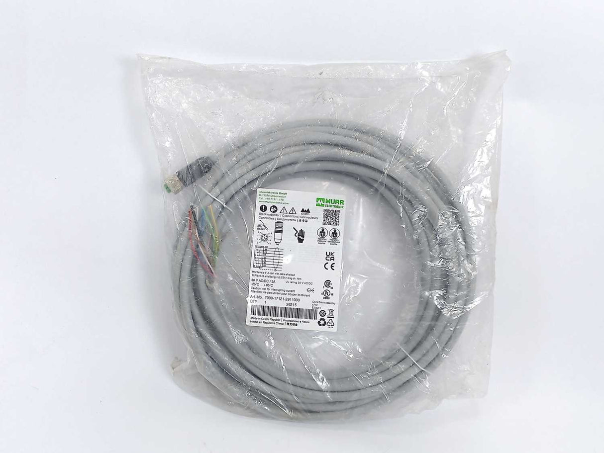 MURR Elektronik 7000-17121-2911000 M12 female 0° A-cod. with Cable Shielded 10m