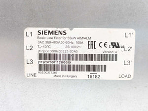 Siemens 6SL3000-0BE25-5DA0 Basic Line Filter for 55kW AIM/ALM
