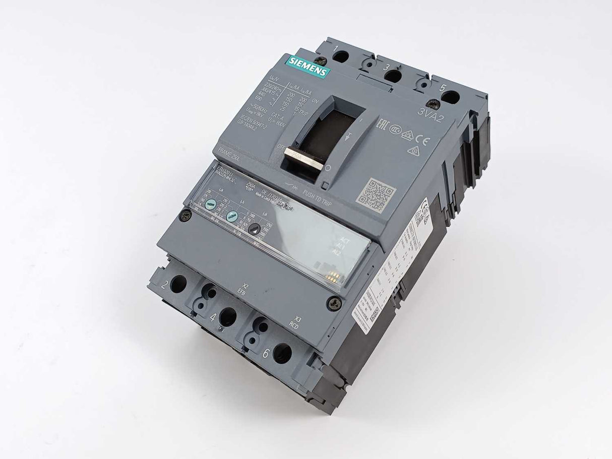 Siemens 3VA2225-8HL32-0AA0 Moulded Case Circuit Breaker, In=250A
