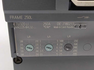 Siemens 3VA2225-8HL32-0AA0 Moulded Case Circuit Breaker, In=250A