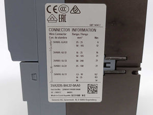 Siemens 3VA2225-8HL32-0AA0 Moulded Case Circuit Breaker, In=250A