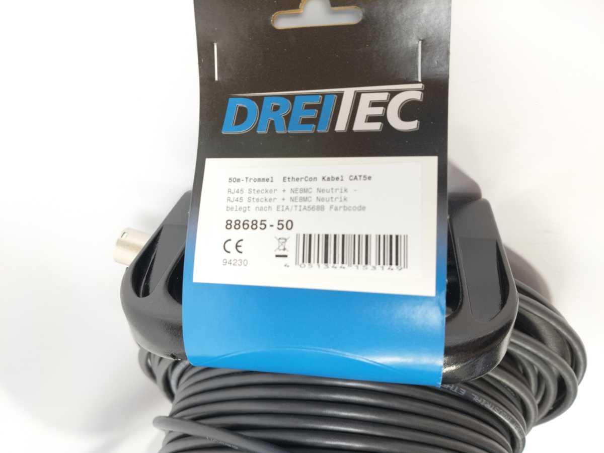 Schill 270 39 000 000 GT310.RM-KERNLOCH43-KLETTBAND, 50m Cable Drum EtherCon