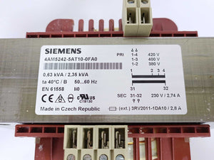 Siemens 4AM5242-5AT10-0FA0 SITAS Transformer 0,63kVA / 2,35kVA
