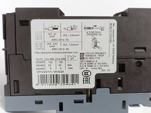 Siemens 3RV2011-1HA20 Circuit Breaker for Motor Protection 5,5-8,0A