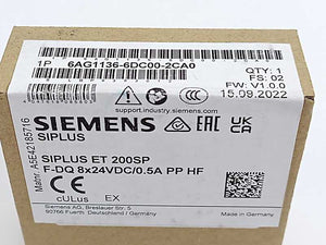 Siemens 6AG1136-6DC00-2CA0 SIPLUS ET 200SP F-DQ 8x24VDC/0.5A PP HF