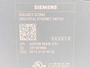 Siemens 6GK5208-0GA00-2TC2 Scalance XC208G Industrial Ethernet Switch Module