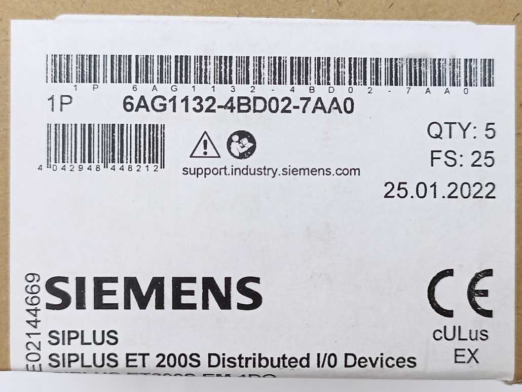 Siemens 6AG1132-4BD02-7AA0 SIPLUS ET 200S EM 4DQ Electronic Module Batch 5 pcs.