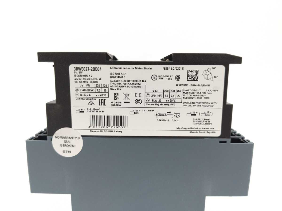 Siemens 3RW3027-2BB04 SIRIUS Soft Starter