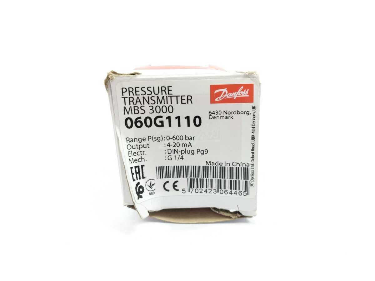 Danfoss 060G1110 Pressure Transmitter MBS 3000