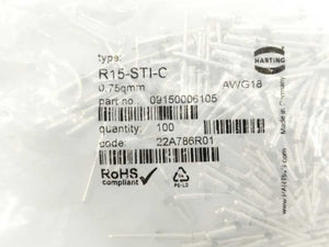 Harting 09150006105 R15-STI-C Crimp Contact Male Termination Batch 100 pcs.