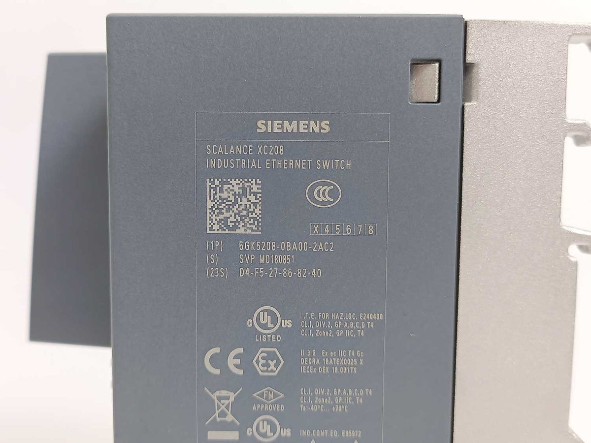 Siemens 6GK5208-0BA00-2AC2 Scalance XC208 Industrial Ethernet Switch