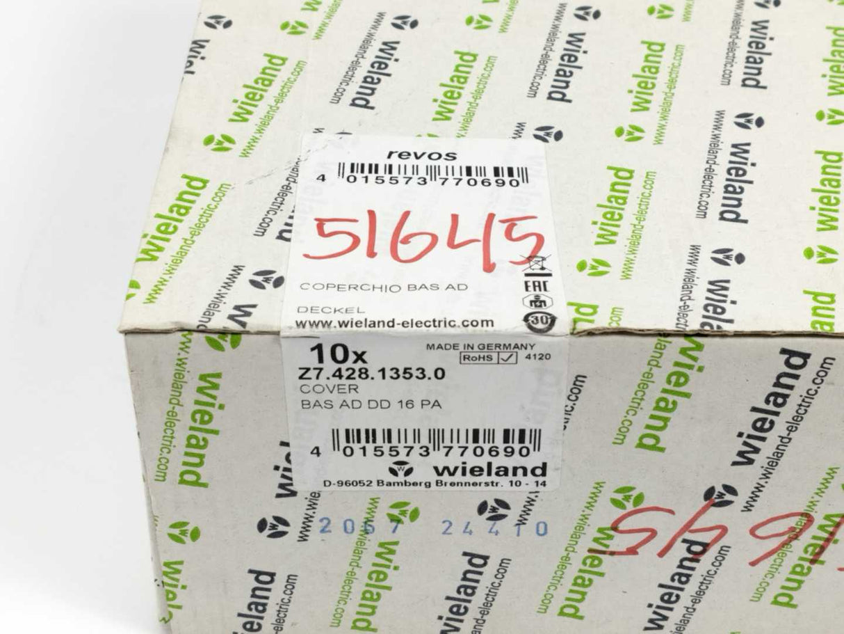 Wieland Z7.428.1353.0 BAS AD DD 16 PA Cover 10pcs.
