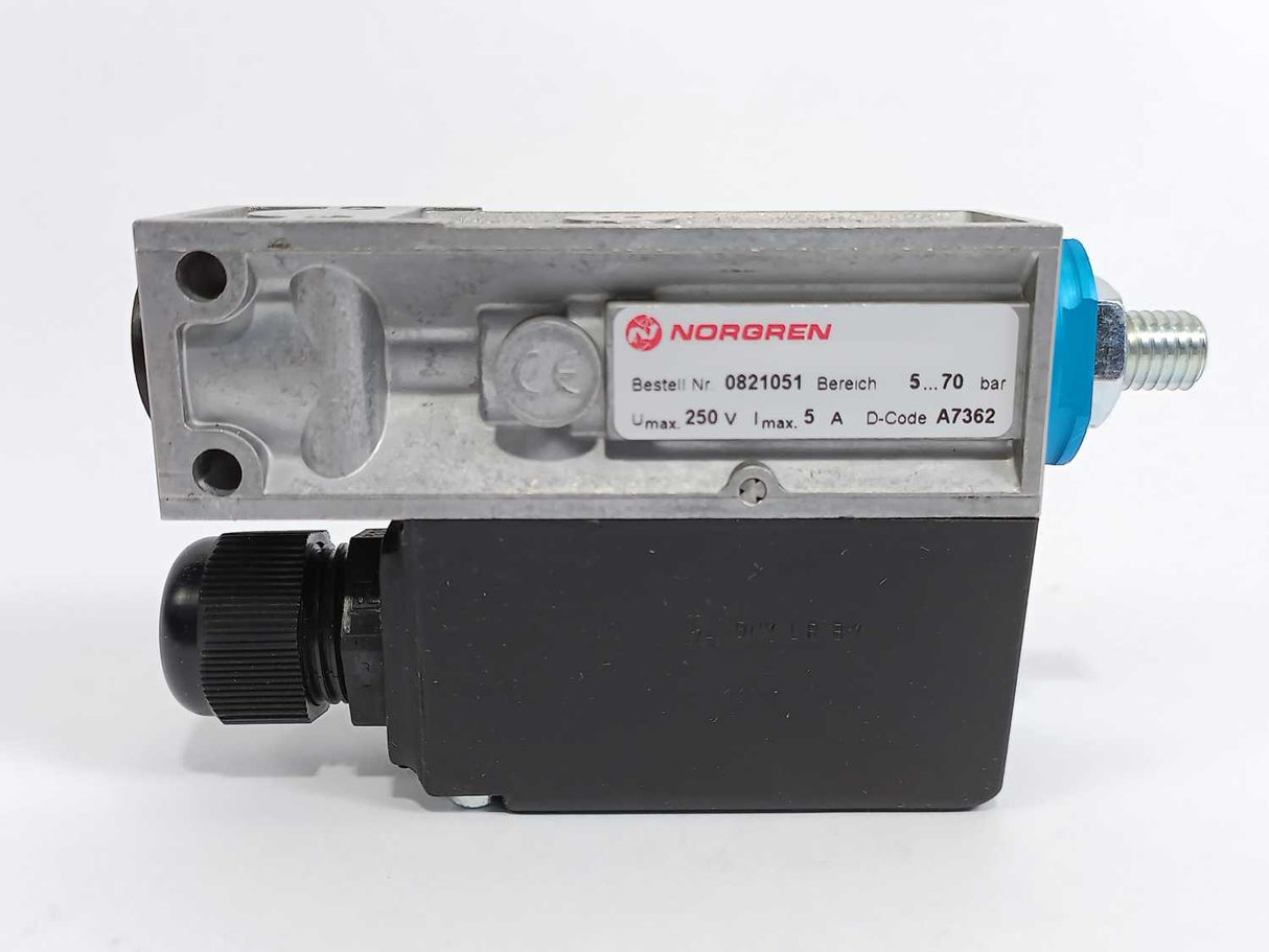 NORGREN 0821051 Hydraulic Pressure Switch 5-70bar, Umax 250V, Imax 5A