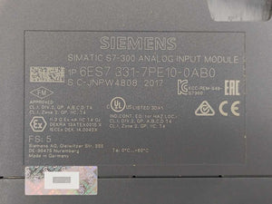 Siemens 6ES7331-7PE10-0AB0 SIMATIC S7-300 Analog Input Module SM 331