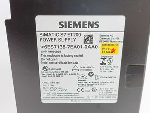 Siemens 6ES7138-7EA01-0AA0 SIMATIC S7 ET200 Power Supply 24V dc