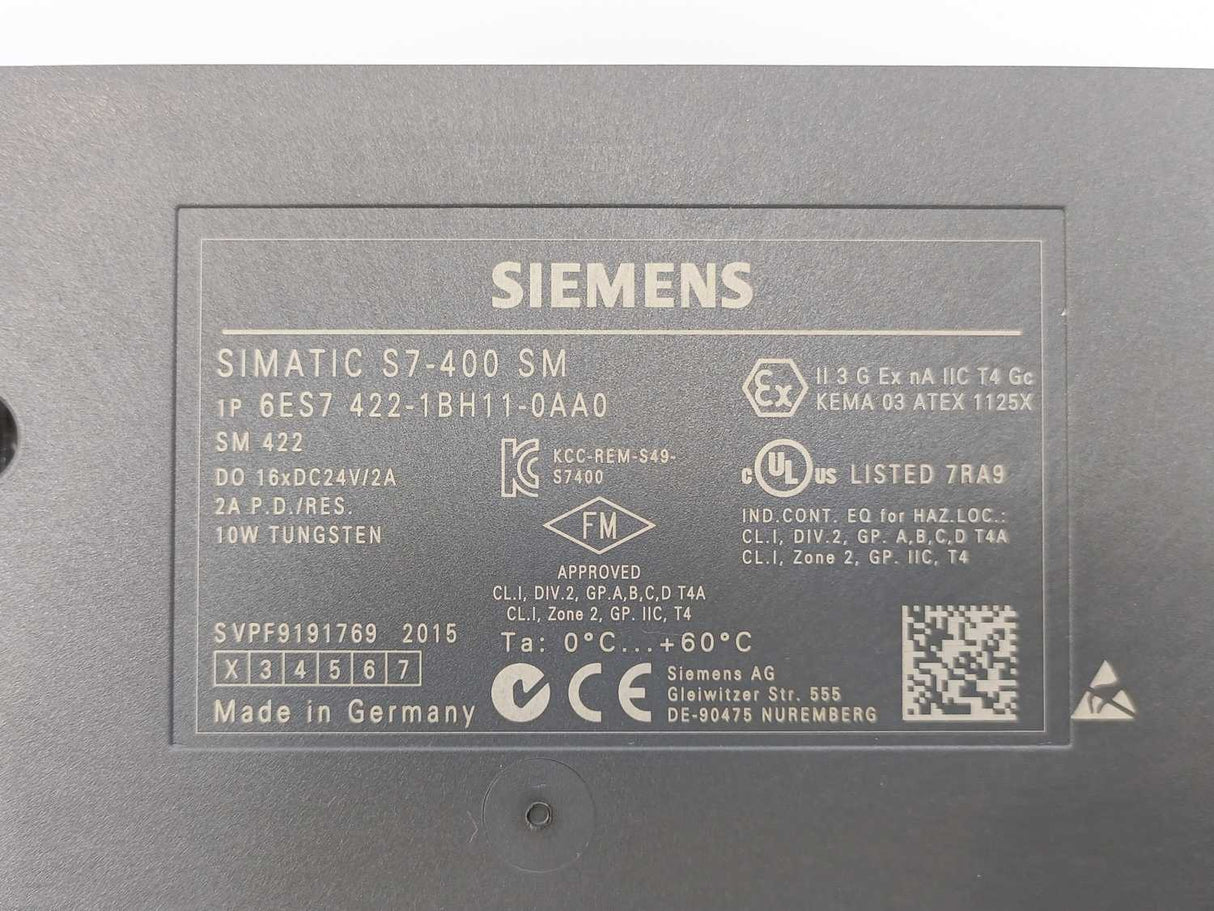 Siemens 6ES7422-1BH11-0AA0 Simatic S7 Digital Output E01