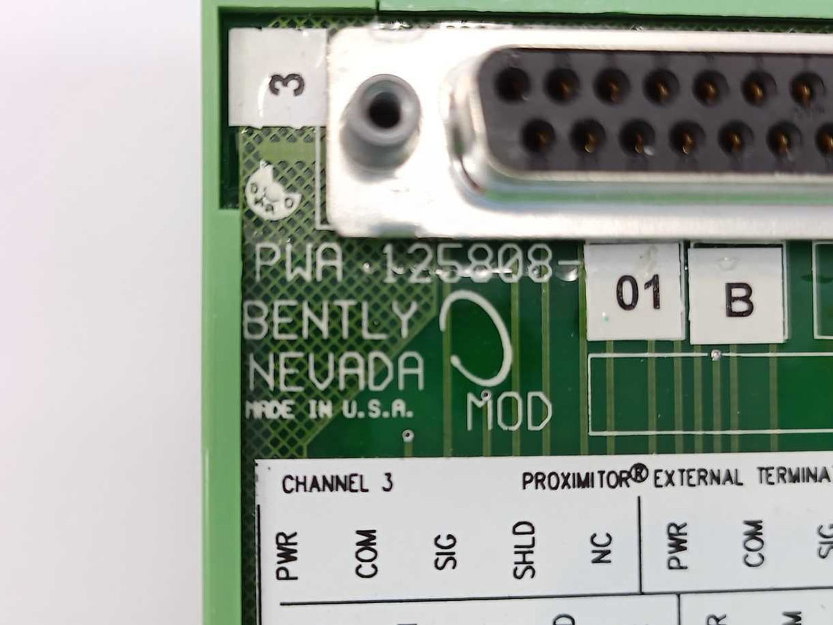 BENTLY NEVADA PWA 125808-01B Proximitor Seismic External Terminal Block