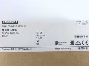 Siemens 6ES7331-7PE10-0AB0 SIMATIC S7-300 Analog Input Module SM 331