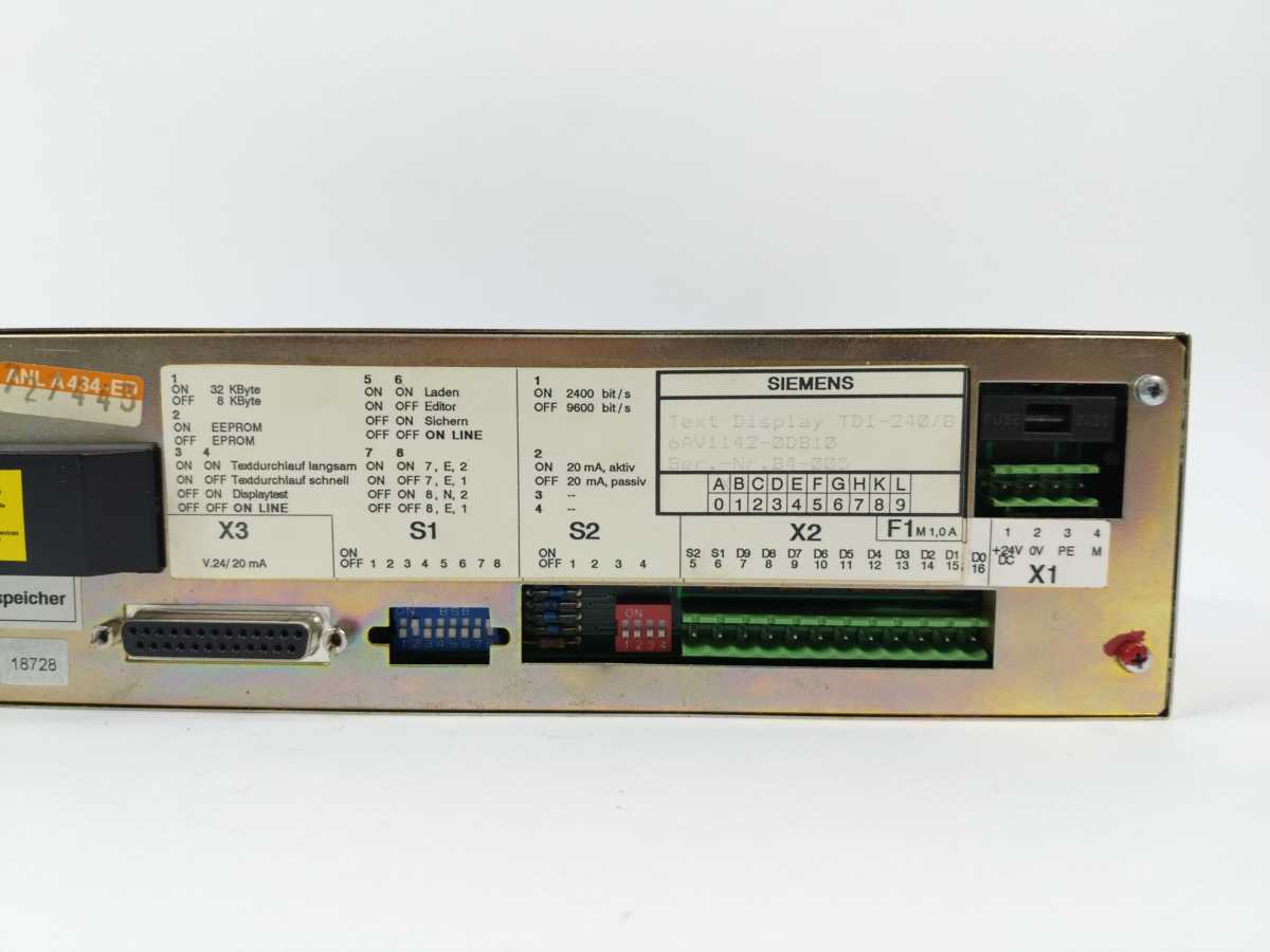 Siemens 6AV1142-0DB10 Text Display TD1-240/8. Refurbished