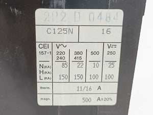 Merlin Gerin C125N Circuit Breaker 22kA 16A 2 Poles