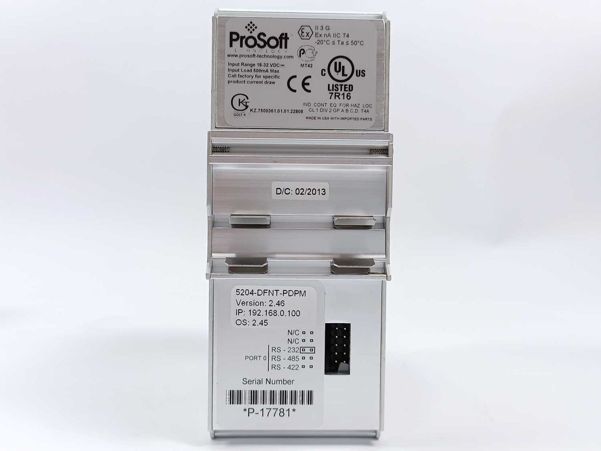 ProSoft 5204-DFNT-PDPM EtherNet/IP to PROFIBUS DP Master Gateway
