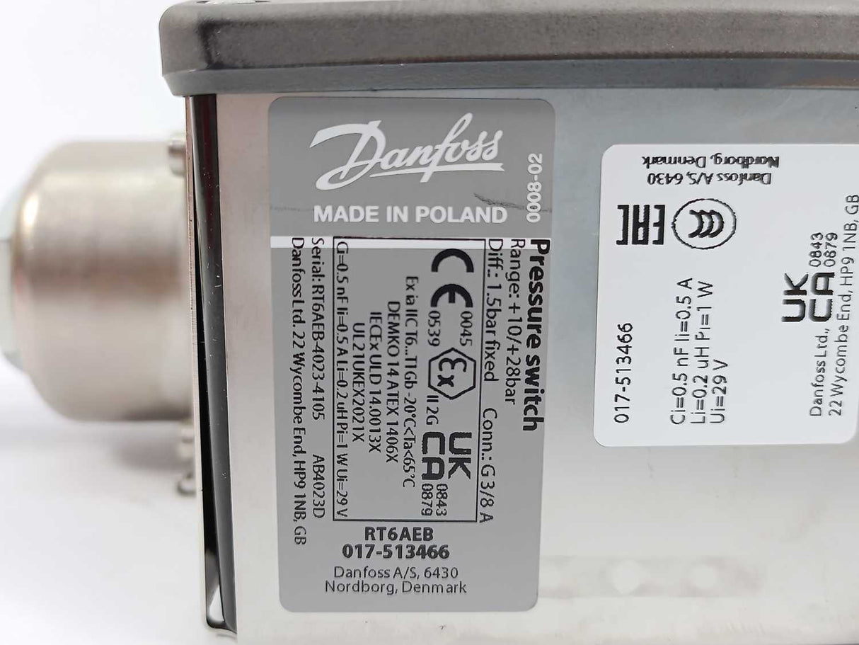 Danfoss 017-513466 Pressure switch 10/28bar