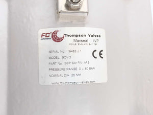 Thompson Valves S331SA1RN1AFS SOV/3, 0-50Bar, 25mm, Solenoid Valve, never used