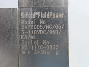 Bifold-Fluidpower SV8001/NC/05/S-110VDC/96D W: SVP8005/NC/05/S-110VDC/96D/K8/ML