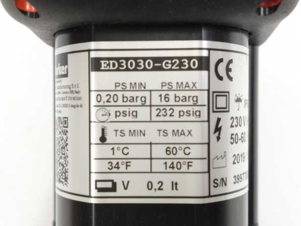 Parker ED3030-G230 Electronic Level Sensing Condensate Drain