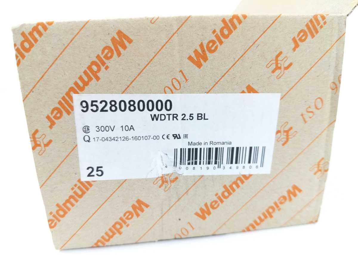 Weidmüller 9528080000 WDTR 2.5 BL Terminal Block. Box of 25 pcs.