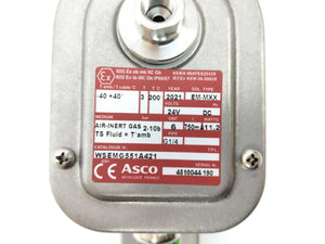 ASCO WSEMG551A421 w/ G551A421 Solenoid Valve Assembly