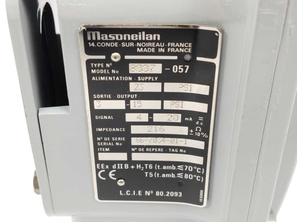 Masoneilan 8007-057 Electro-Pneumatic Transducer