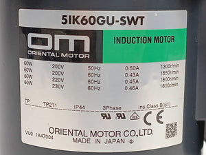 Oriental Motor 5IK60GU-SWT Induction Motor