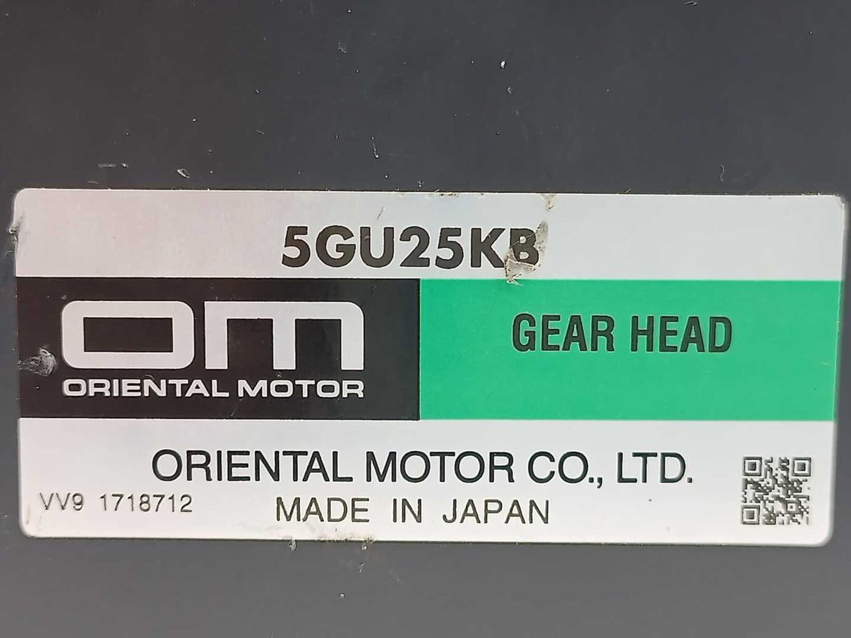 Oriental Motor 5GU25KB GU Gearhead Parallel Shaft (25:1) (Metric Shaft)