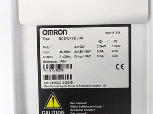 OMRON SX-D42P2-EV A4 SX Inverter, SXV48006, 3x400V, ,ND: 2.2kW, HD:1.5kW