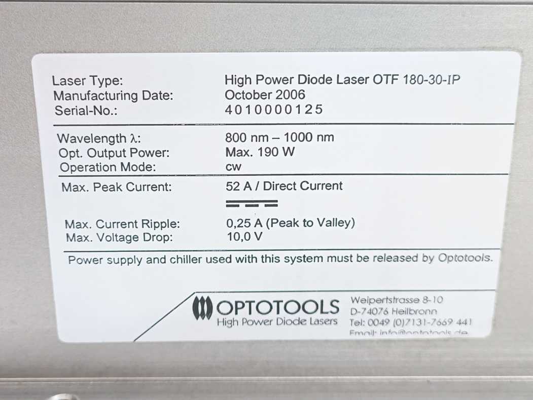 Optotools OTF 180-30-IP High Power Diode Laser