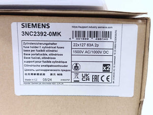 Siemens 3NC2392-0MK SITOR Fuse Holder Batch 2pcs.