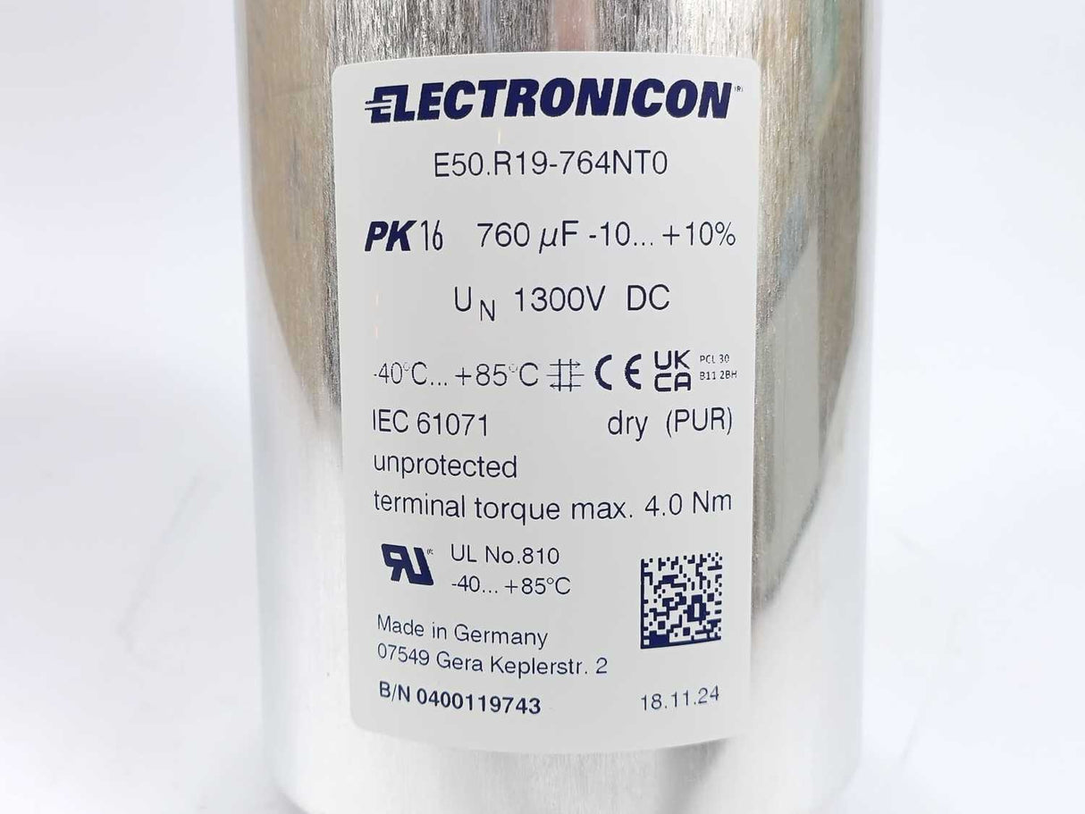 Electronic A/S E50.R19-764NT0 DC Capacitors with Low Inductance Batch 2 pcs.