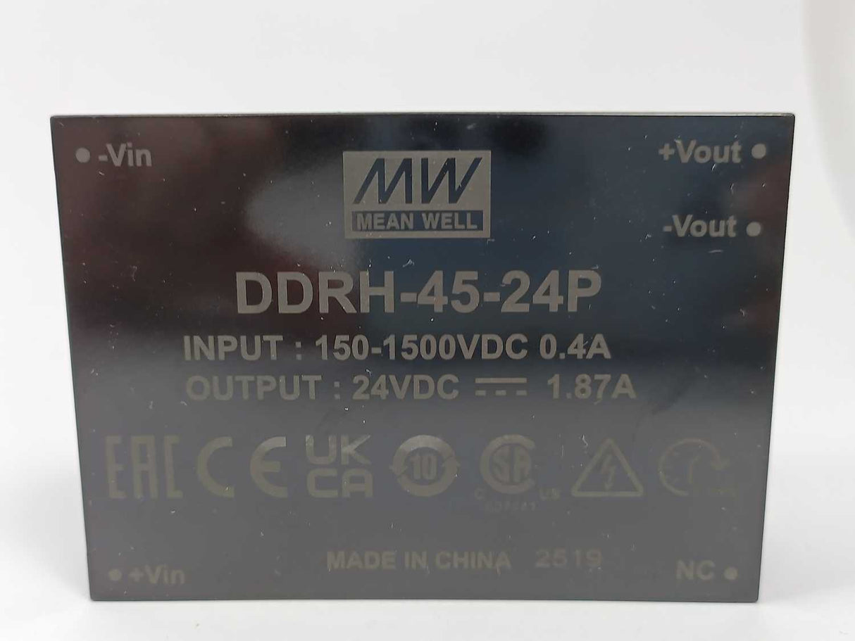Mean Well DDRH-45-24P Isolated DIN Rail Mount DC/DC Converter