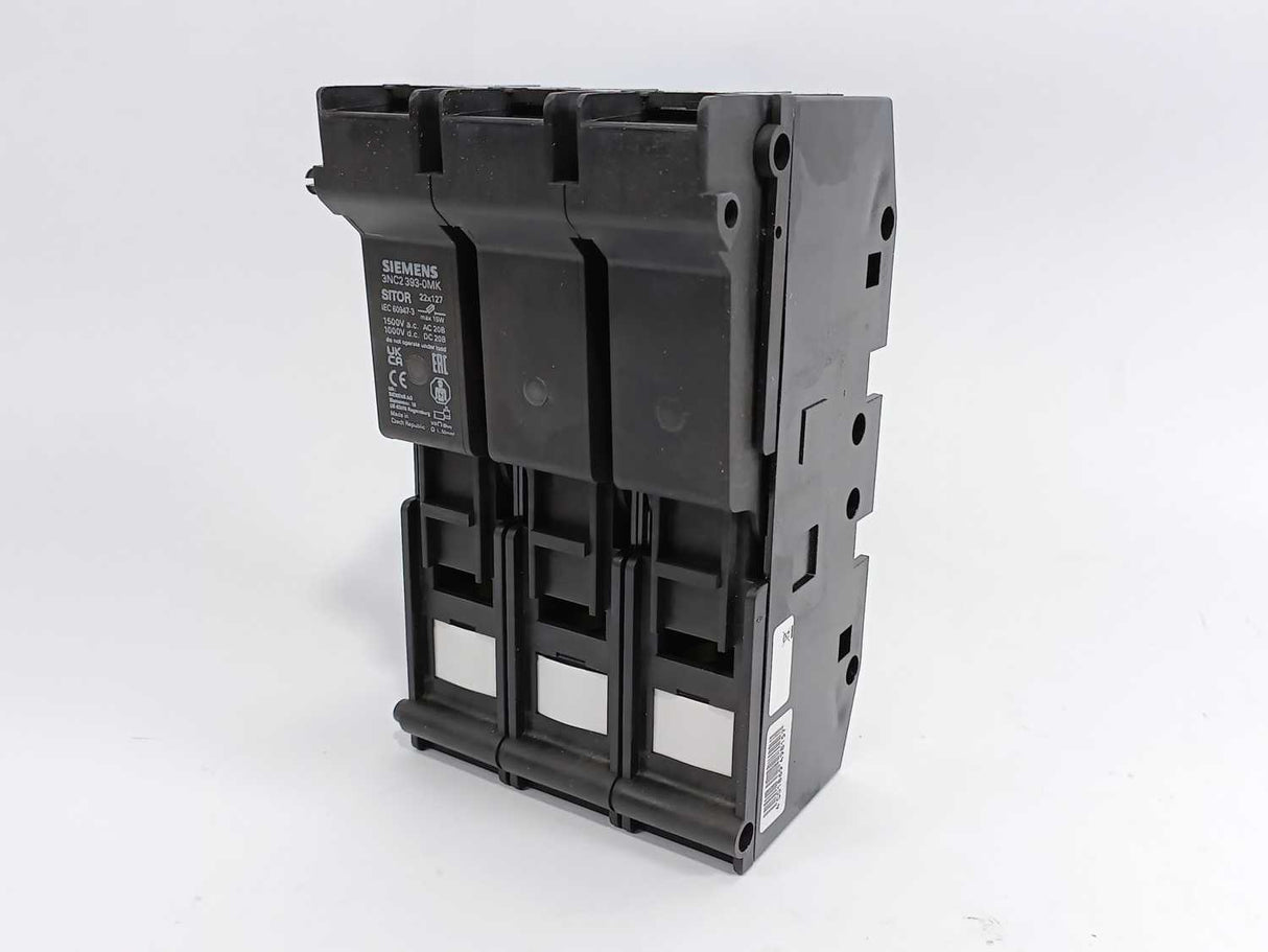 Siemens 3NC2393-0MK SITOR Fuse Holder 63A 1500V AC/1000VDC 3-Pole